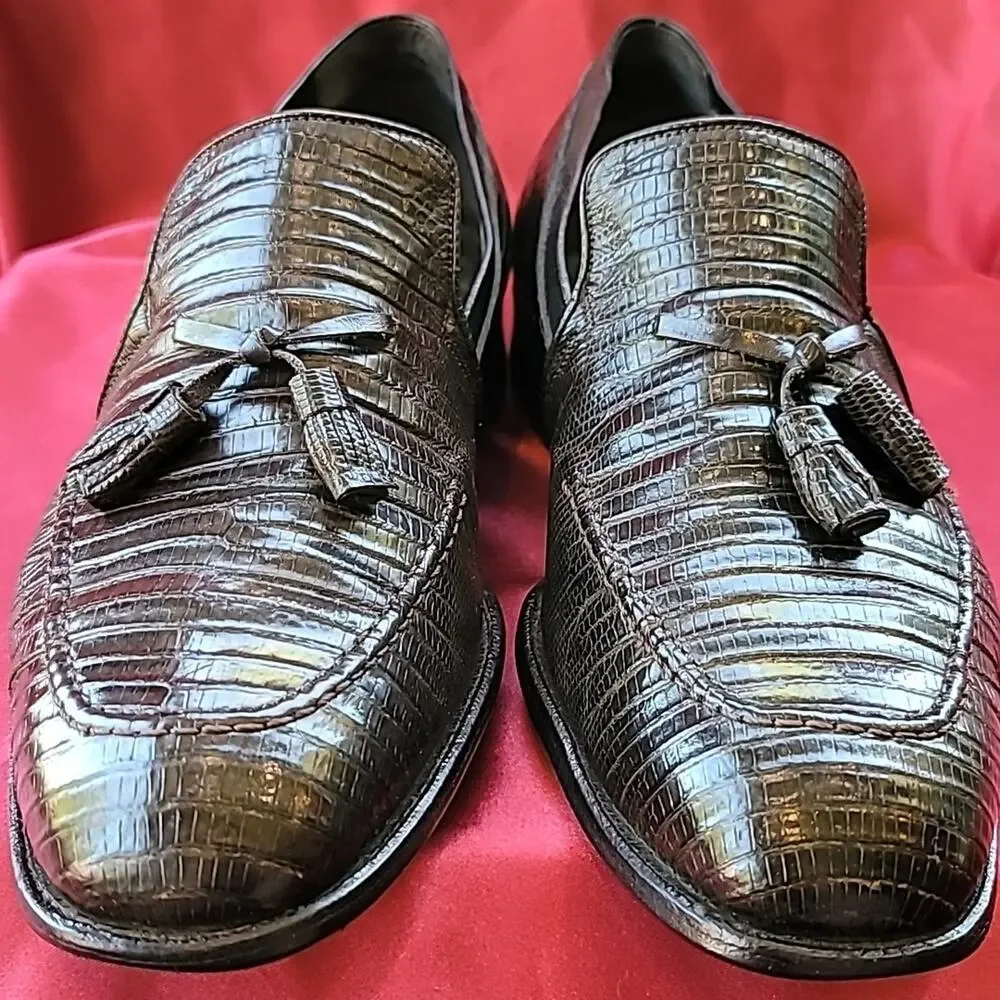 FOOTJOY Genuine Alligator sz10.5 Handmade Tassel Loafer EXCELLENT COND